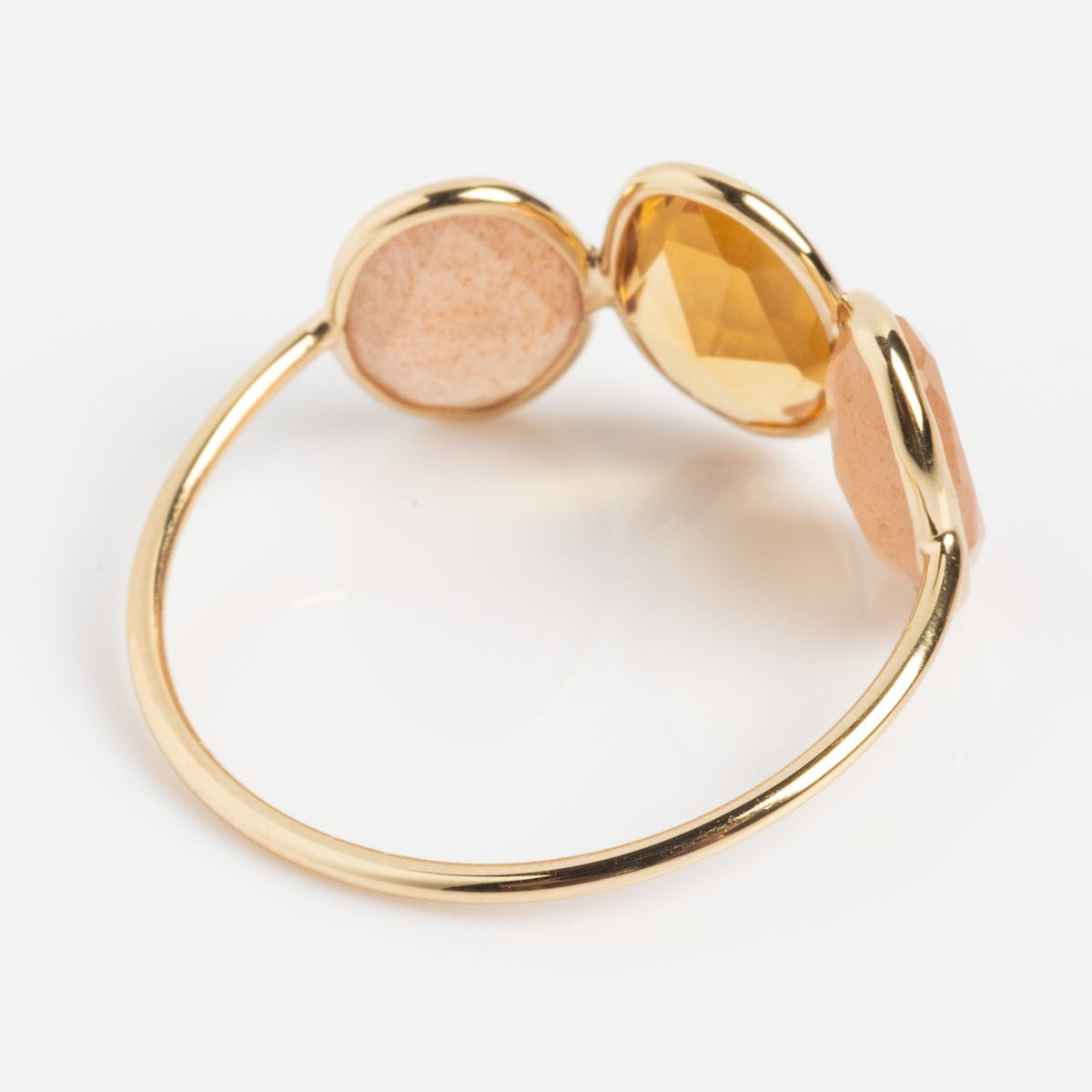 Solid Gold Morning Light Citrine and Sunstone Ring-Koogrl