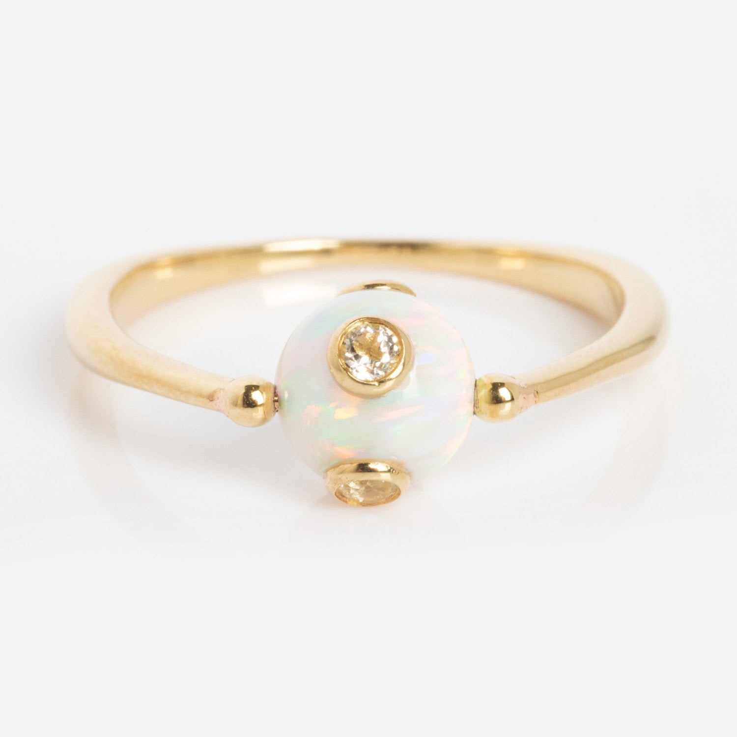 Solid Gold Gem Drop Opal Spinner Ring Last Chance Sizes-Koogrl