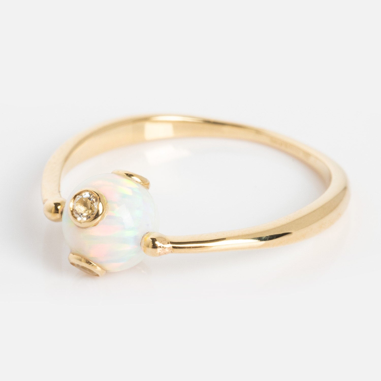 Solid Gold Gem Drop Opal Spinner Ring Last Chance Sizes-Koogrl