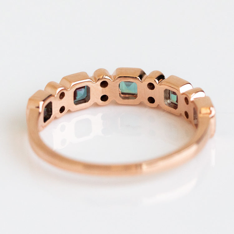 9kt Rose Gold Alexandrite & Black Diamond Juniper Ring-Koogrl