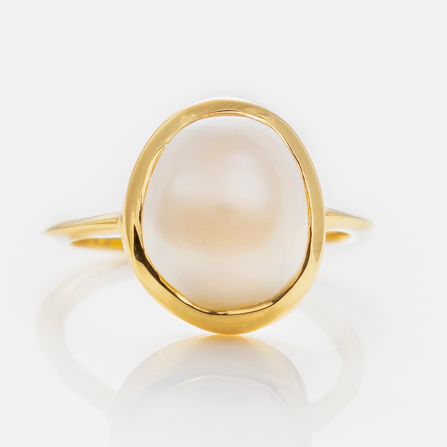 Simple Semi Precious Pearl Ring-Koogrl