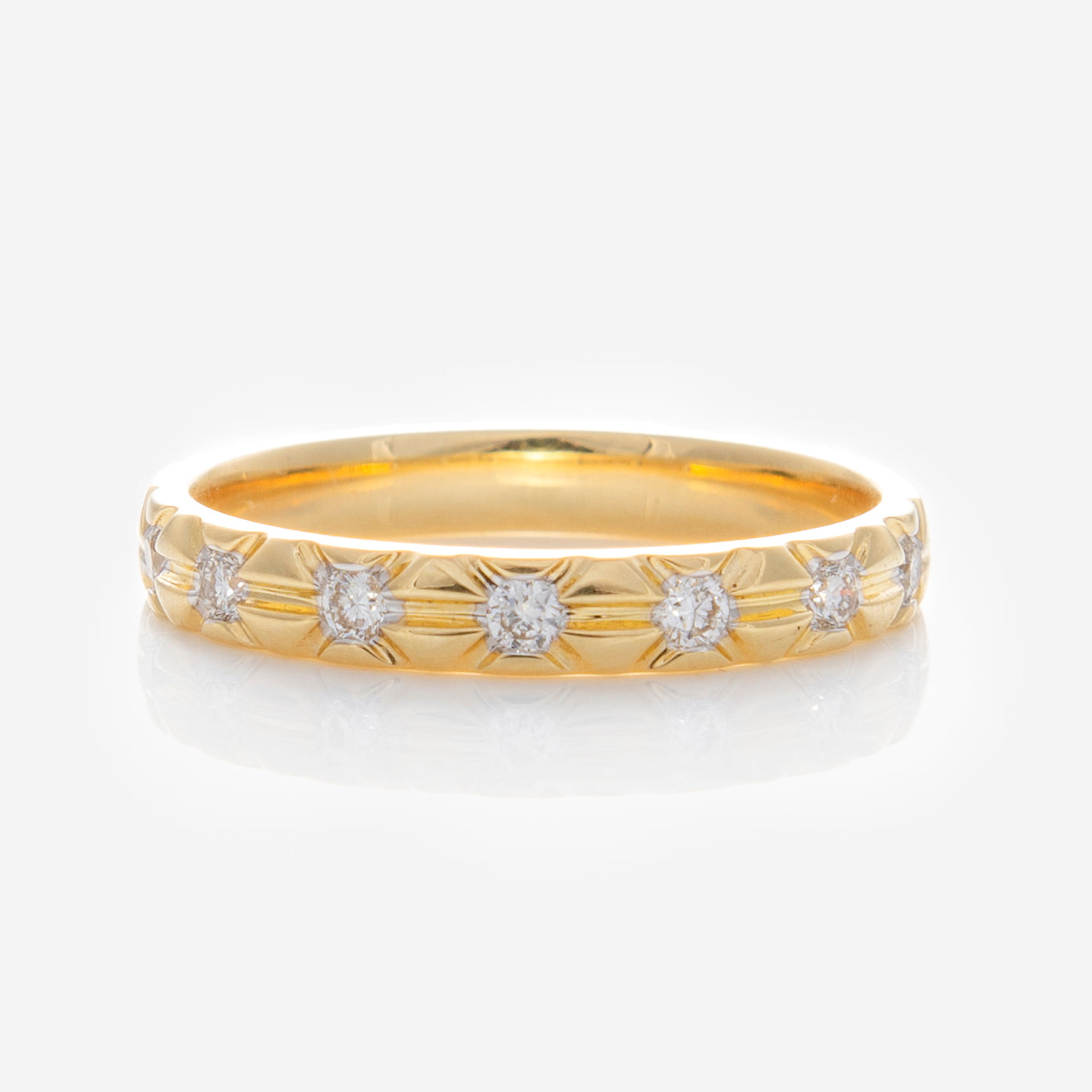 Solid Gold Vintage Inspired Diamond Band-Koogrl
