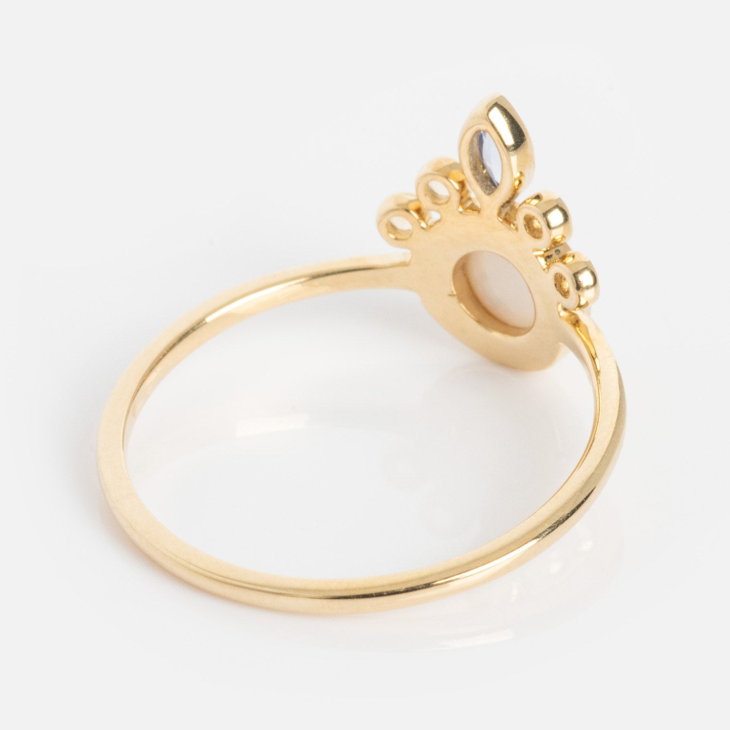 Solid Gold Crowned Bezel Pearl Ring Last Chance Sizes-Koogrl
