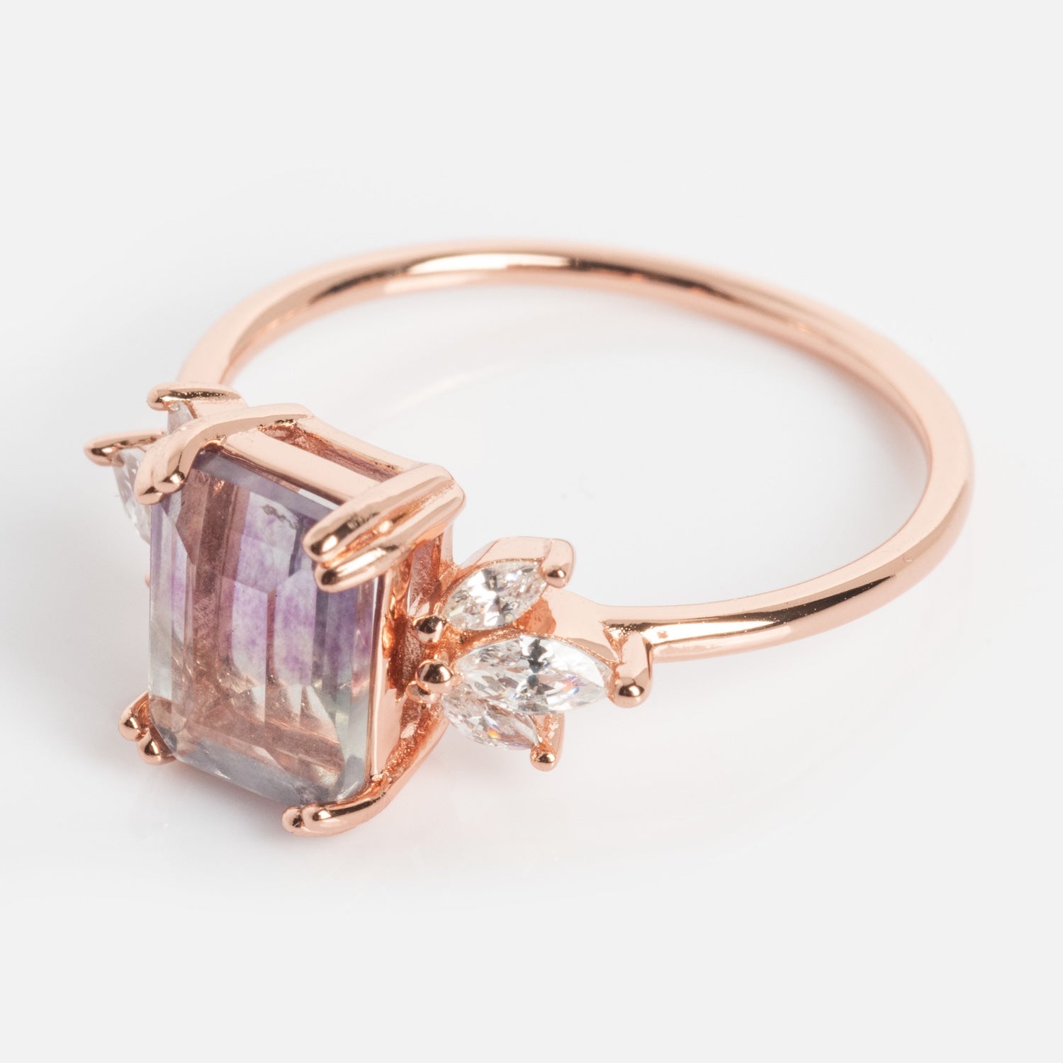Rose Gold Fluorite Topaz Hazy Dream Ring Last Chance Sizes-Koogrl