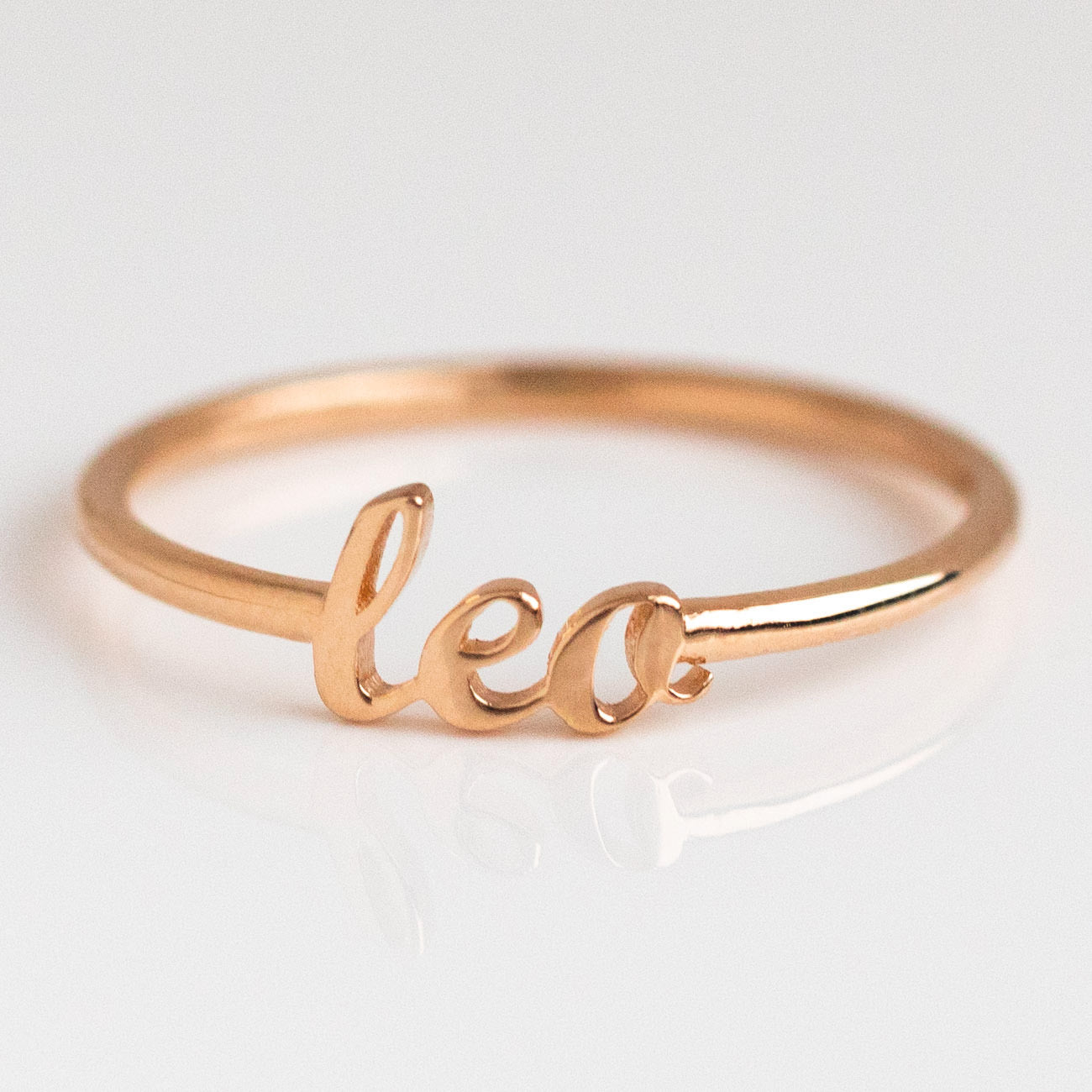 "Say My Name" 14K Custom Cursive Letter Ring-Koogrl