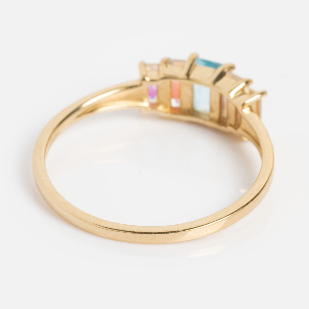 Solid Gold Aurora Angel Aura Quartz and Blue Topaz Ring-Koogrl