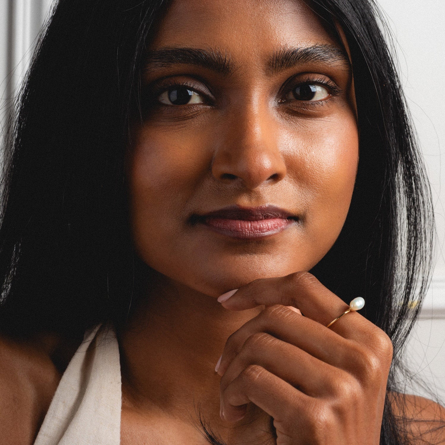 Solid Gold Organic Pearl Solitaire Ring-Koogrl