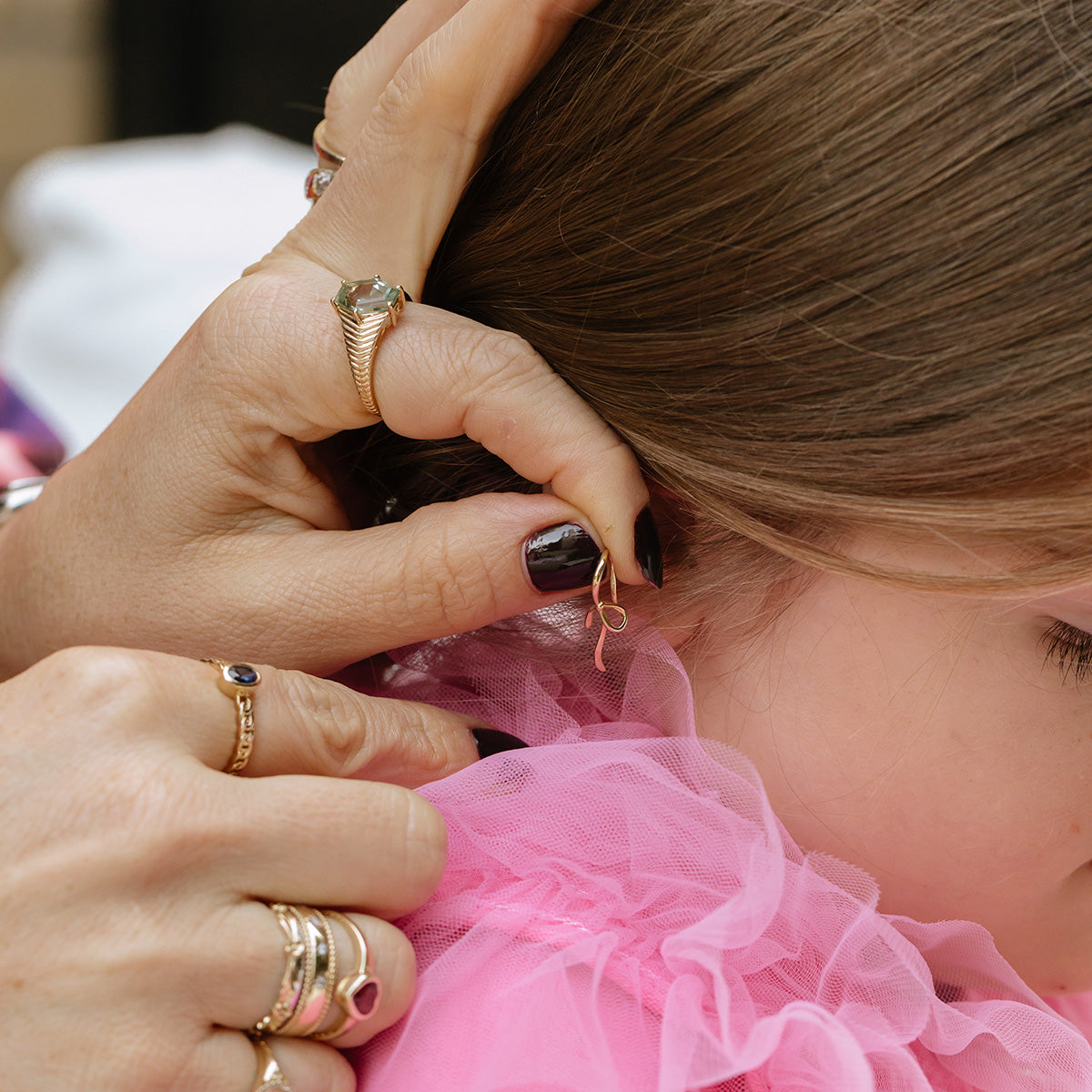 Solid Gold Green Amethyst Bold Chevron Ring-Koogrl