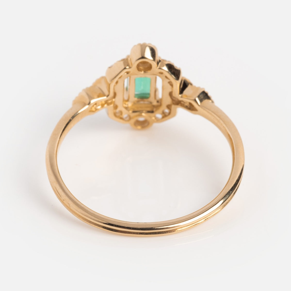 14k Vintage Inspired Emerald Shield Ring-Koogrl