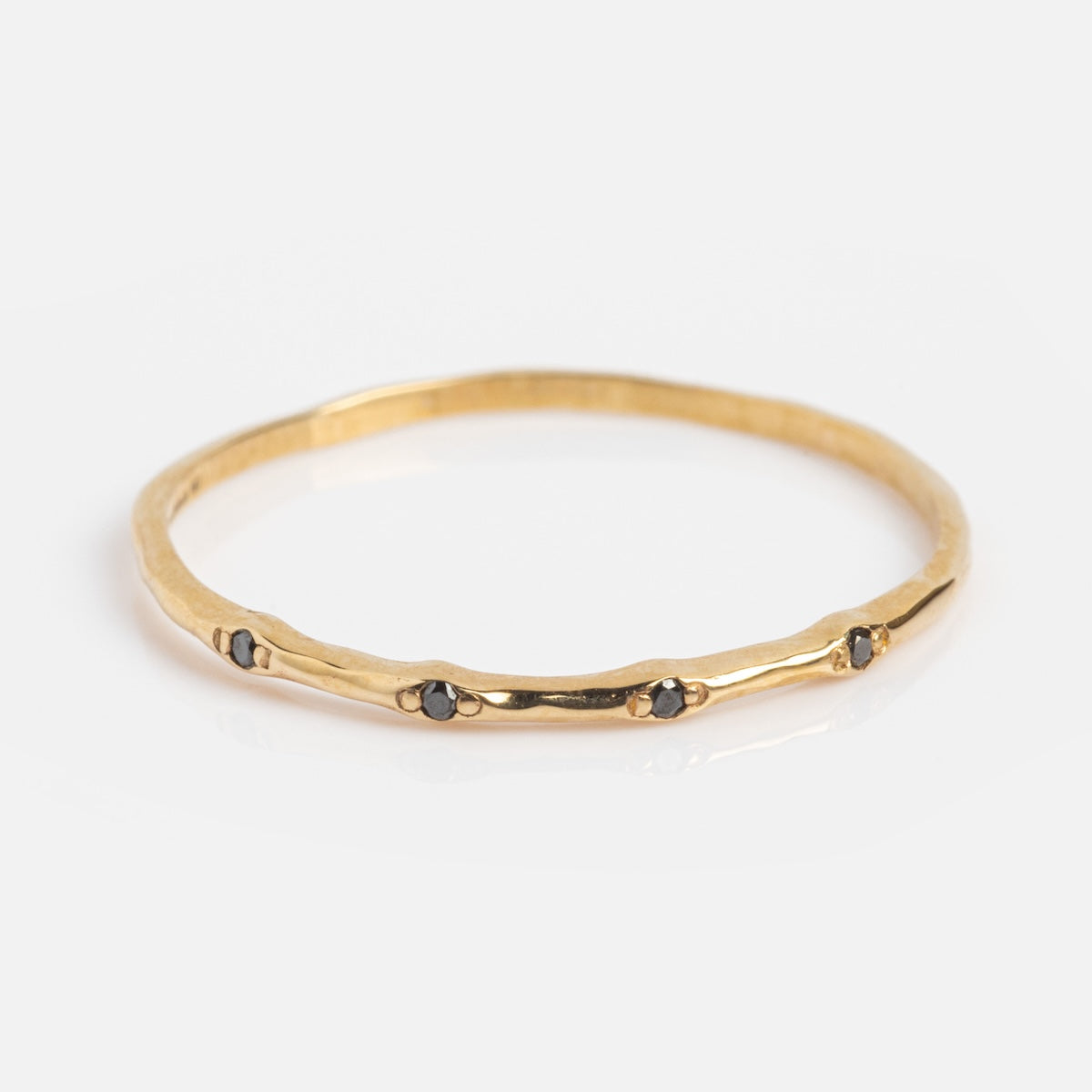Solid Gold Dainty Diamond Band-Koogrl