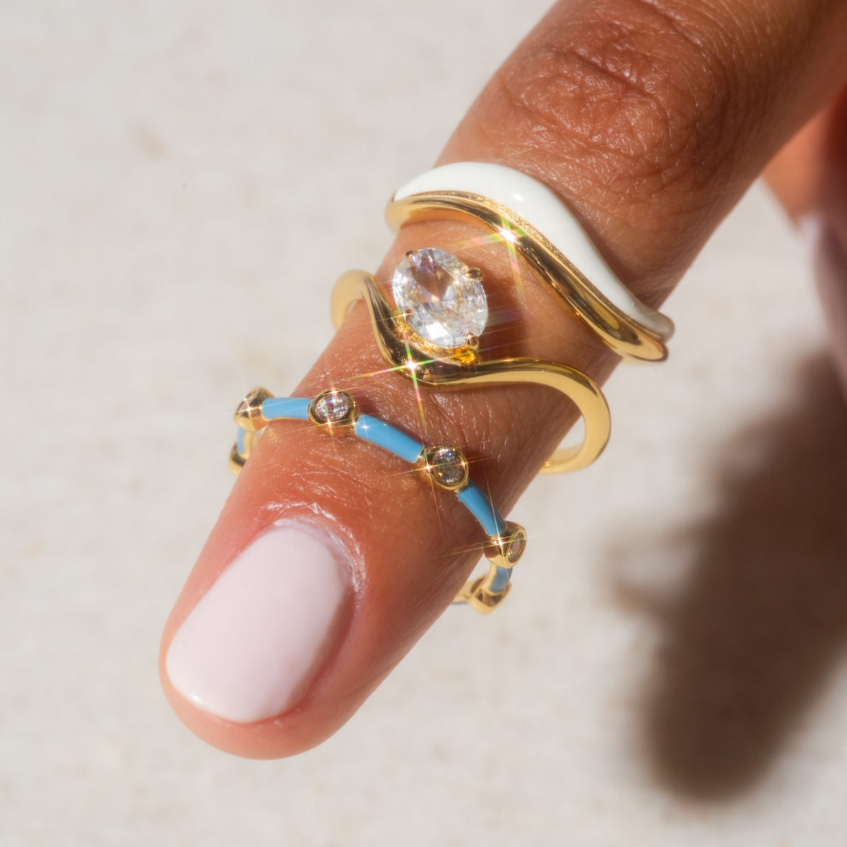 Summer Breeze Enamel Wave Ring-Koogrl