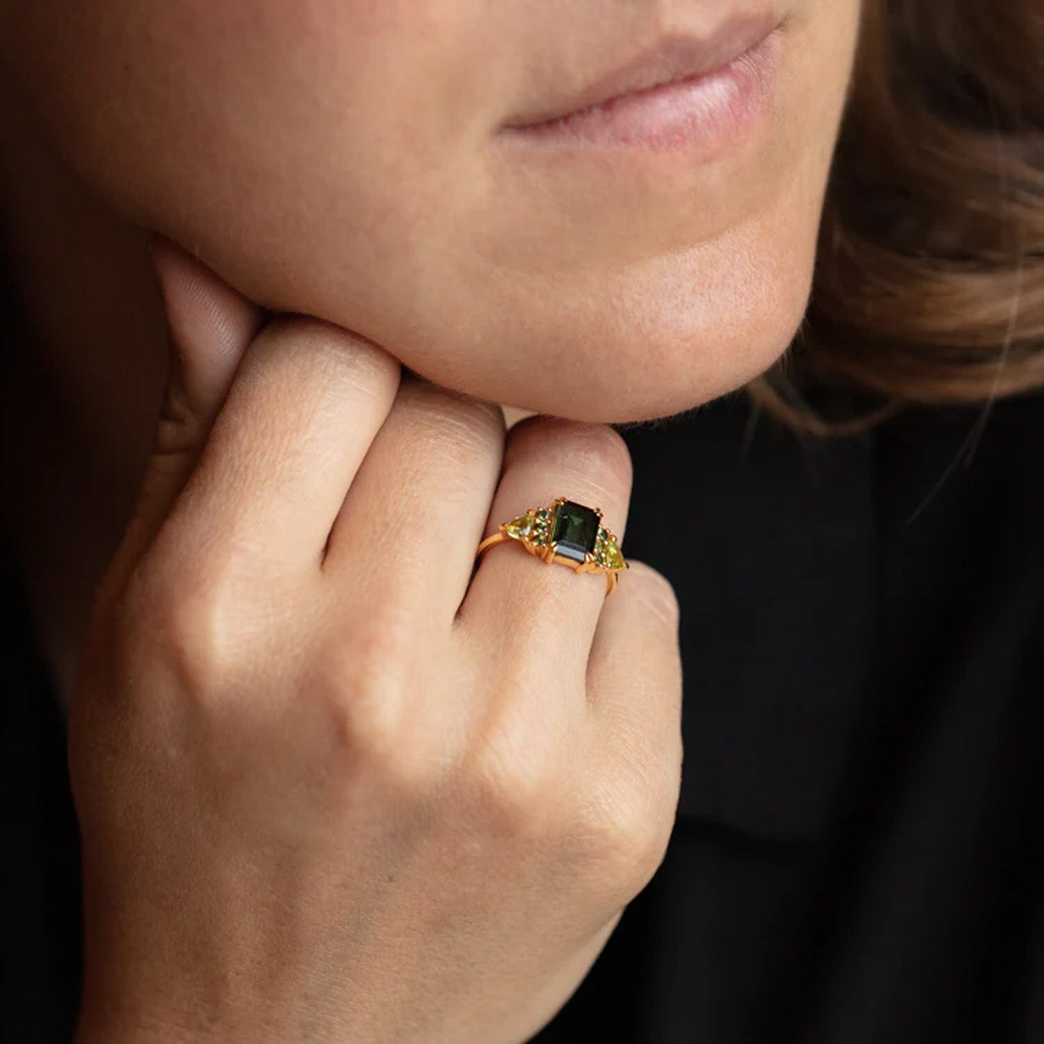 Green with Envy Topaz and Peridot Regal Ring-Koogrl