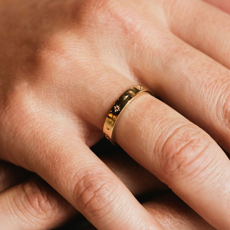 Solid Gold Night Sky Bold Band-Koogrl