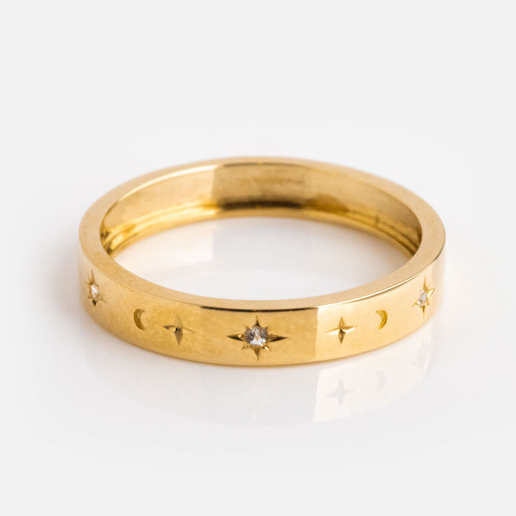 Solid Gold Night Sky Bold Band-Koogrl