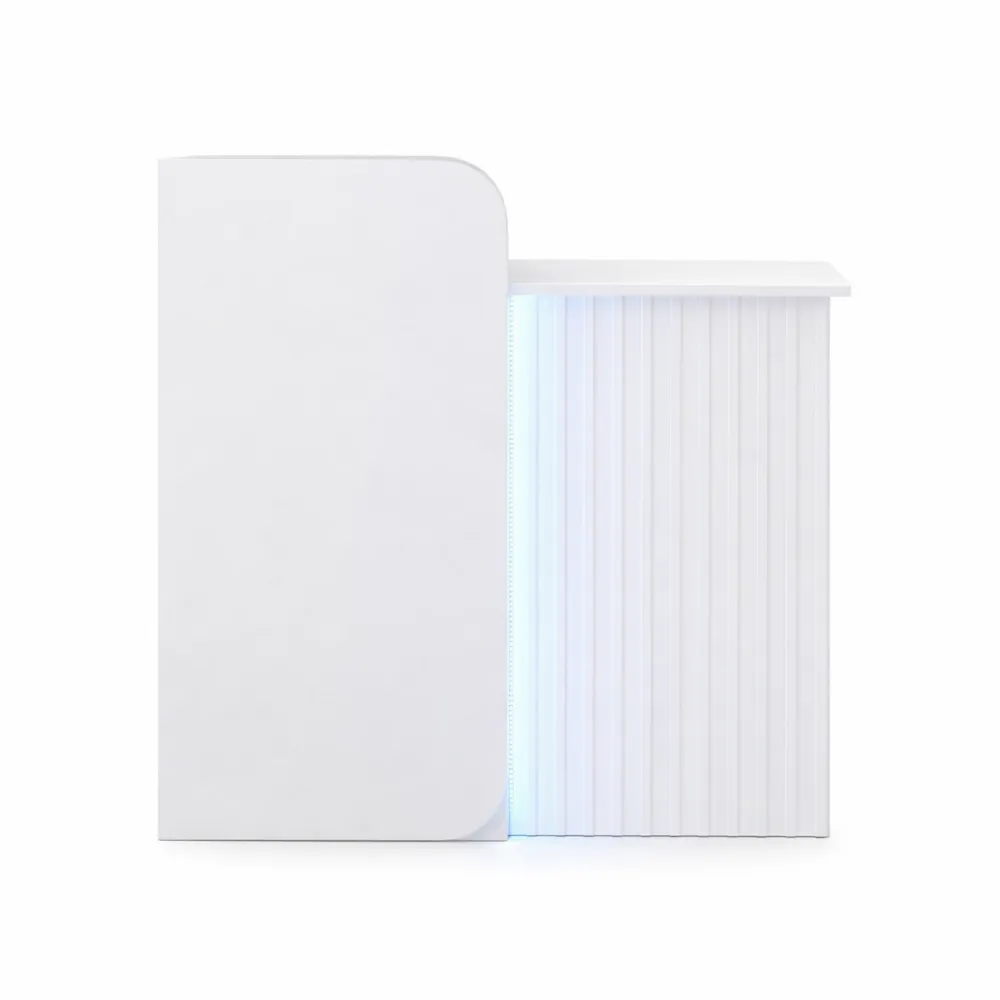 Banco reception con LED e cassetti con serratura per ufficio o hotel