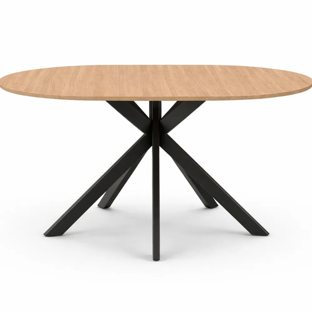 Tavolo da Pranzo Allungabile Rotondo 6-8 Persone Nero con Gambe in Legno 120-160 cm