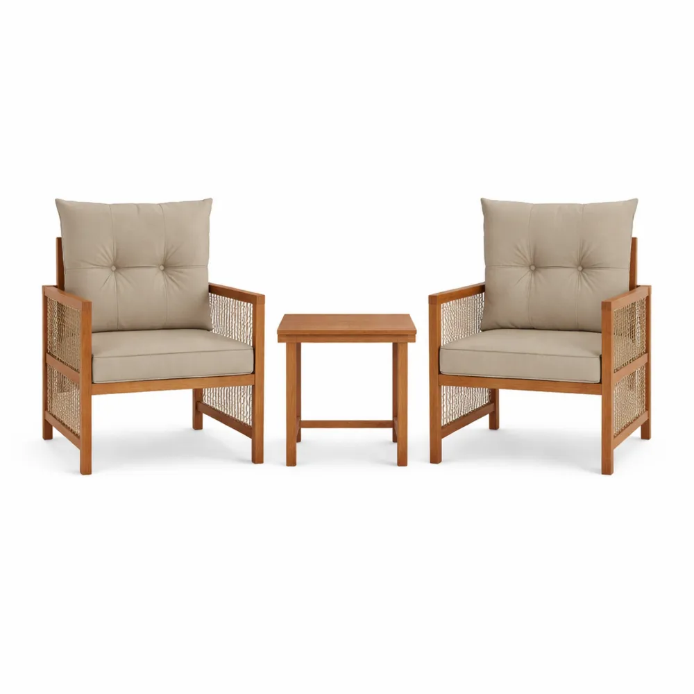 Set salottino da esterno moderno con poltrone e tavolino