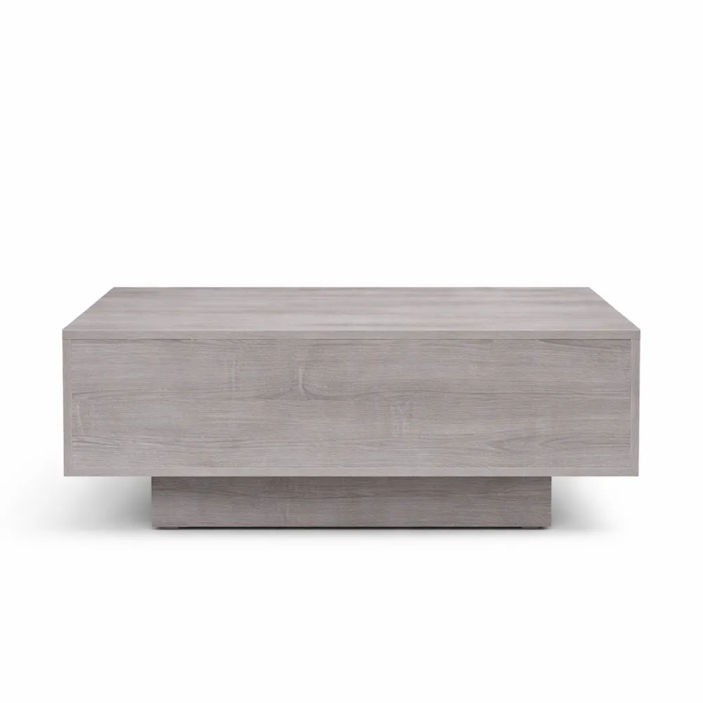 Tavolino da Soggiorno con Luci LED Grigio Sonoma 80x80x31 cm