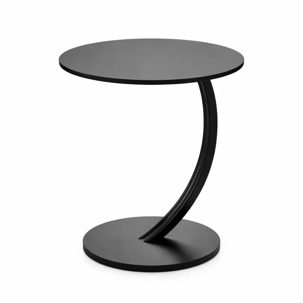 Tavolino Laterale Moderno in MDF e Metallo, Adatto per Salotto e Balcone