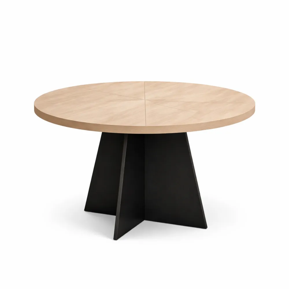 Tavolo da Pranzo Rotondo in Stile Industriale per 4 Persone