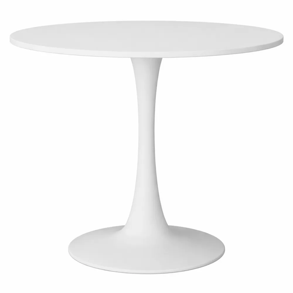 Tavolo rotondo bianco per cucina, sala da pranzo e ufficio, 4-6 posti, Ø 120 cm