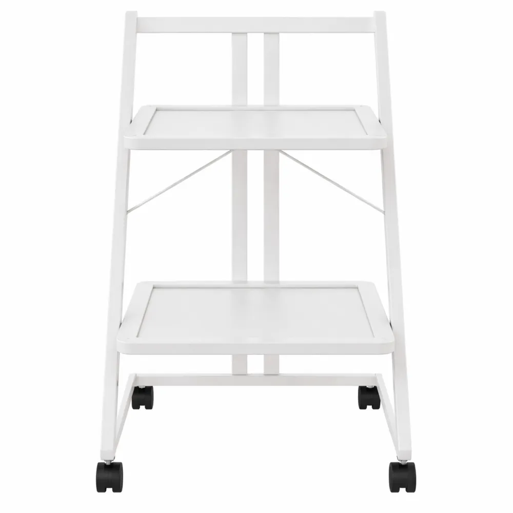 Carrello di Servizio in Legno Laccato Bianco