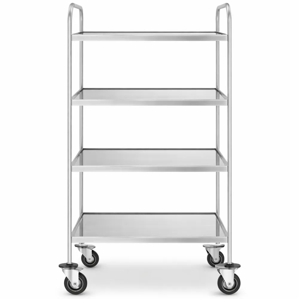 Carrello da Cucina a 5 Livelli con Ruote e Freno in Acciaio Inossidabile