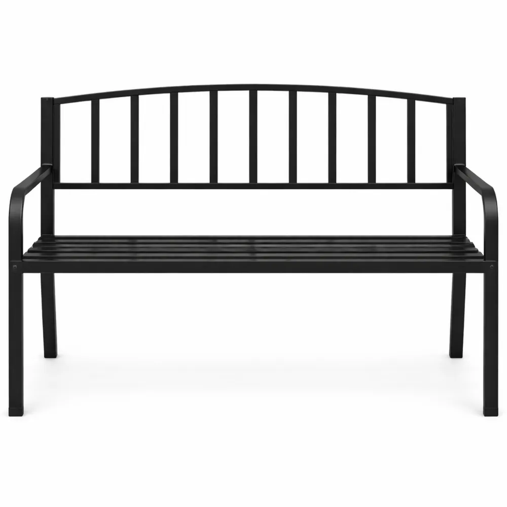 Panchina da Giardino per Esterni con Schienale a Listelli e Braccioli