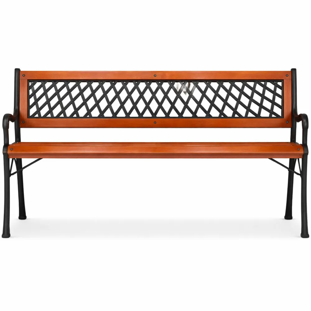 Panchina da Giardino in Legno e Ghisa per Esterni