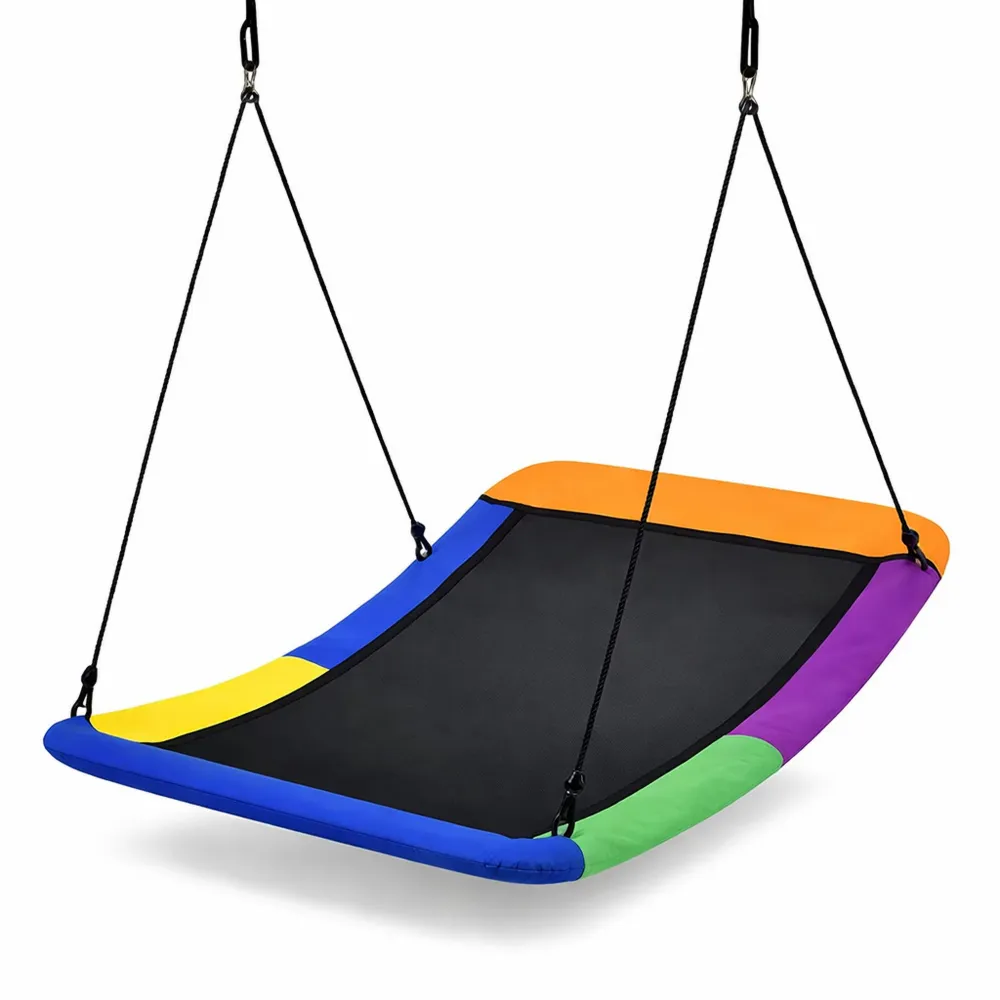 Altalena da Giardino Ovale, Sedia Sospesa con Corde Regolabili per Interni ed Esterni, Capacità Fino a 300 kg