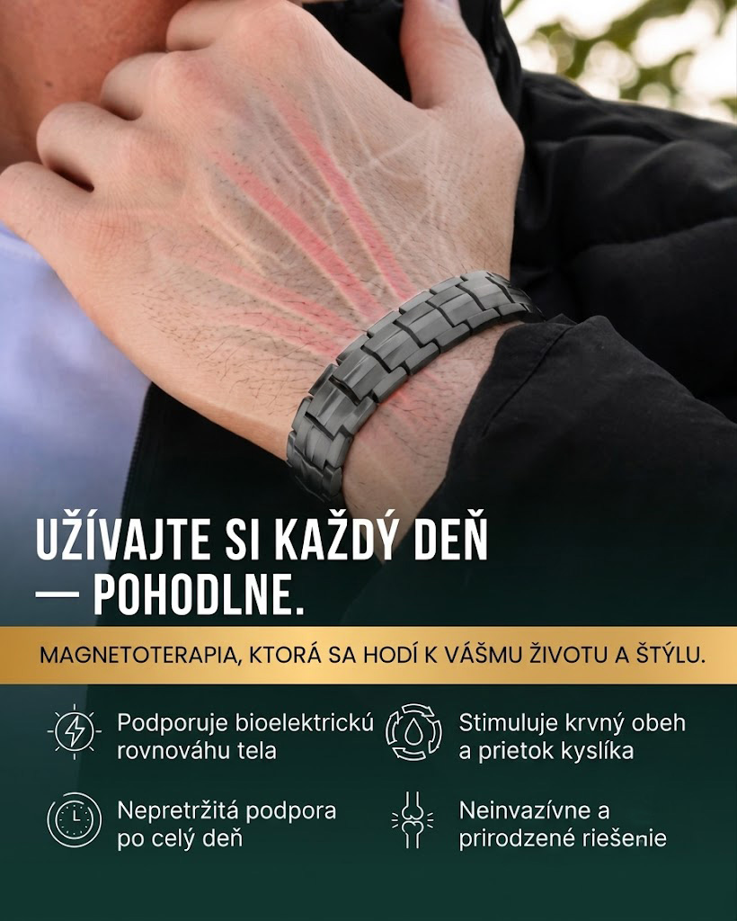 🧲 MagnetRX® Prémiový titánový magnetický terapeutický náramok pre mužov | 5 magnetov EllipseMAX, 5 000 Gaussov | Patentovaný dizajn z USA 🇺🇸 | Nastaviteľná dĺžka