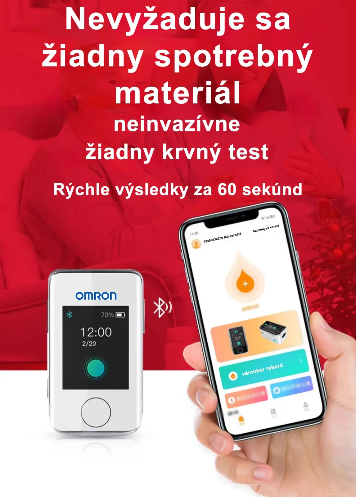 [Dovezené z Japonska] Neinvazívny vysoko presný glukomer Omron