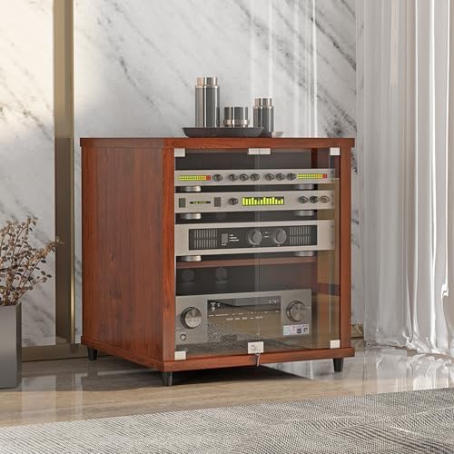Moderner robuster Stereo Schrank großer AV Media Ständer, Heimunterhaltungssystem Möbel für Wohnzimmer und Aufnahmestudio, stilvolle Aufbewahrungslösung für Audio Video Geräte-Cottauphaus