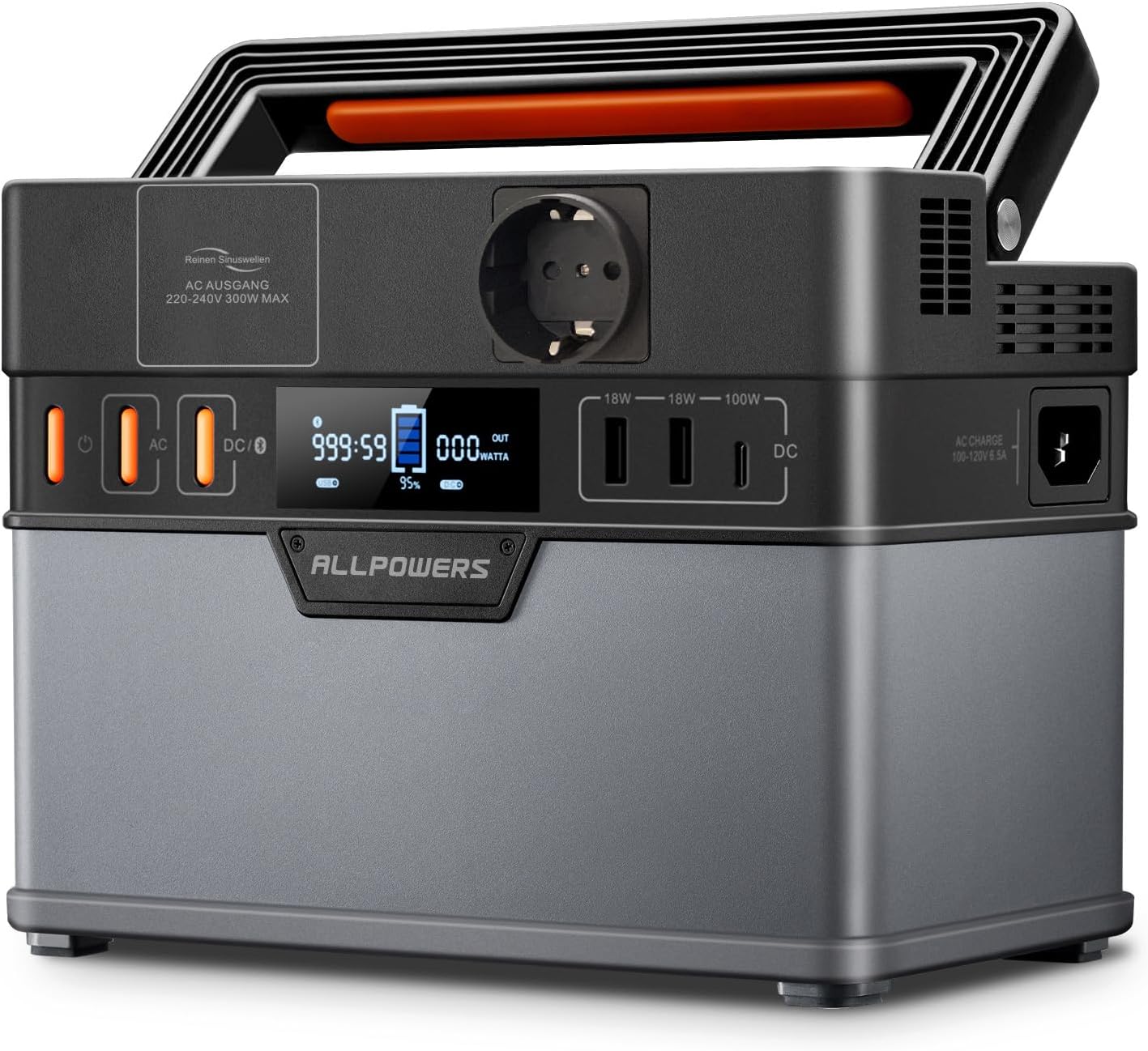 ALLPOWERS S300 Plus tragbare Powerstation 288Wh 300W mobiler Stromspeicher Solargenerator Camping Reise Wohnmobil Notstrom-Cottauphaus