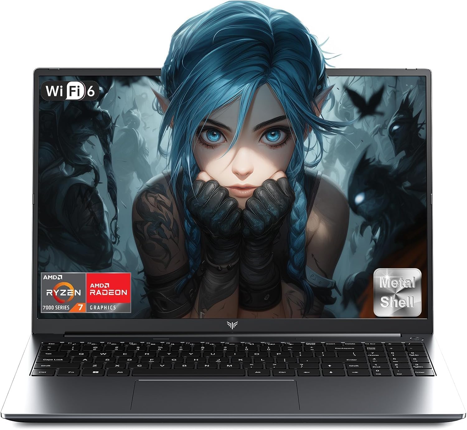 15,6 Zoll Gaming Laptop Ryzen 7 7730U 16 Thread bis 4,5GHz 16GB RAM 512GB NVMe SSD WiFi6 HDMI AMD Radeon Grafik leichtes Design Schwarz-Cottauphaus