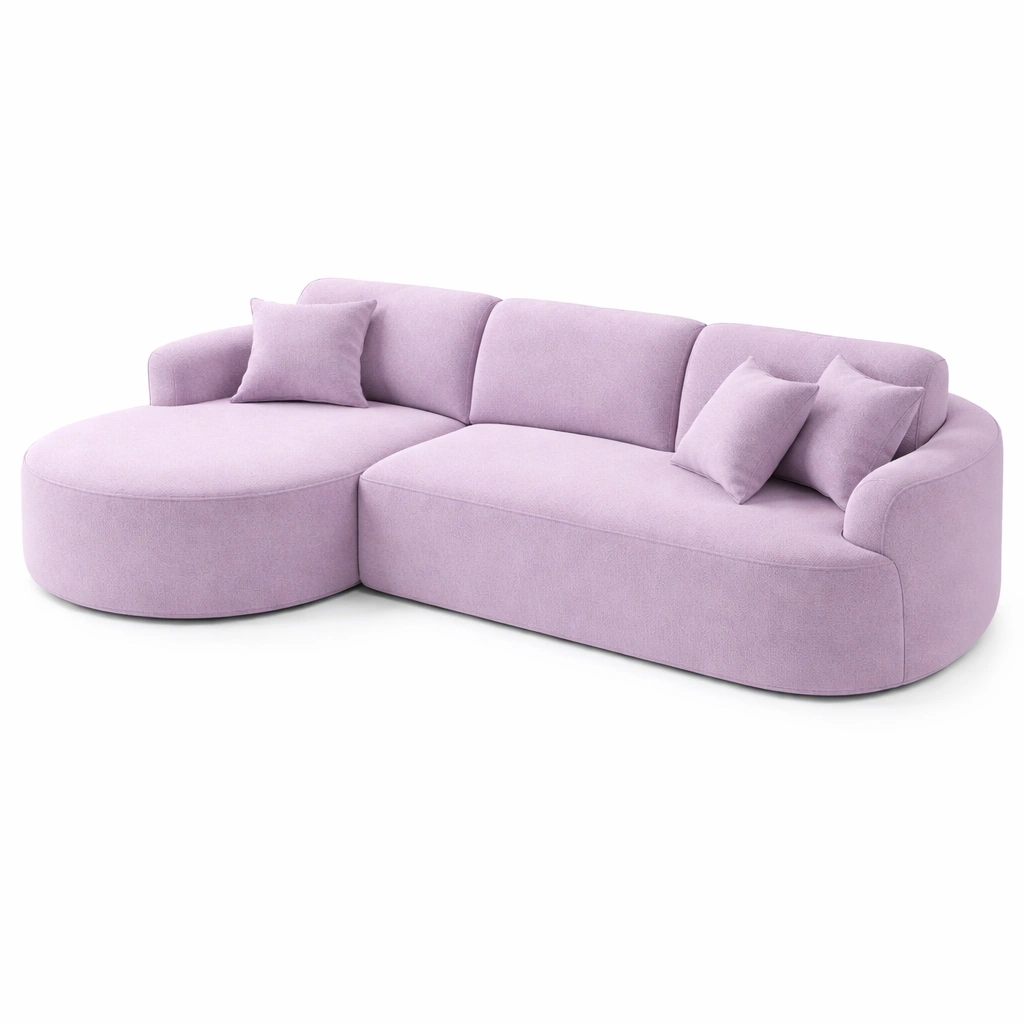 Canap d angle tissu violet clair-CasaveraLiving