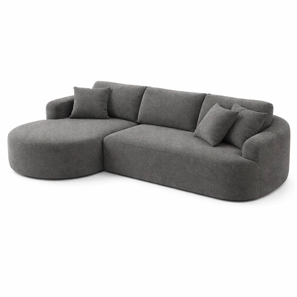 Canap d angle tissu gris fonc-CasaveraLiving