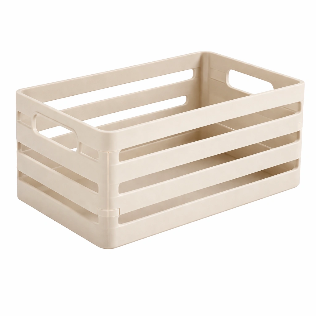 Caisse de rangement ouverte beige-CasaveraLiving