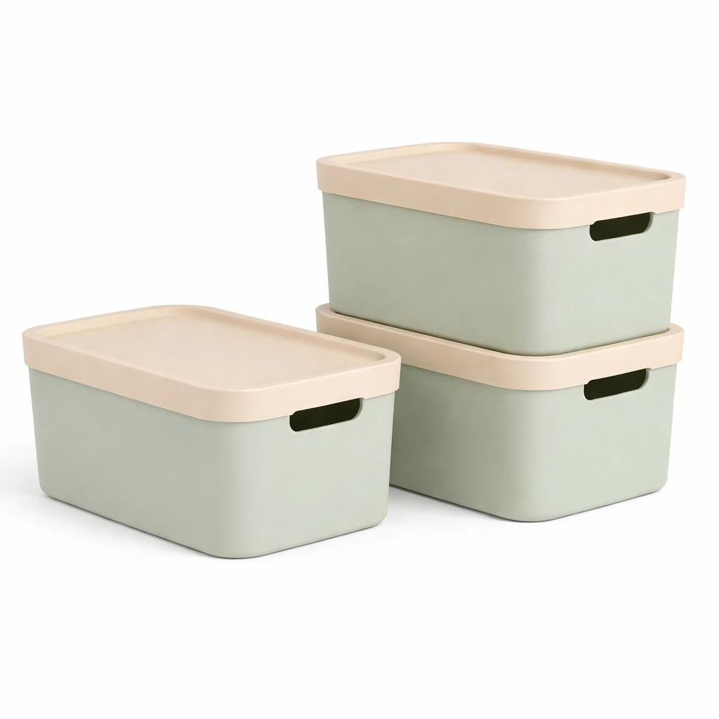 Bo?te de rangement avec couvercle vert doux-CasaveraLiving