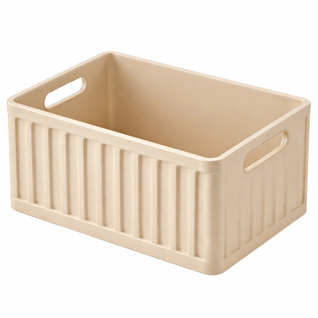 Caisse de rangement rigide beige-CasaveraLiving