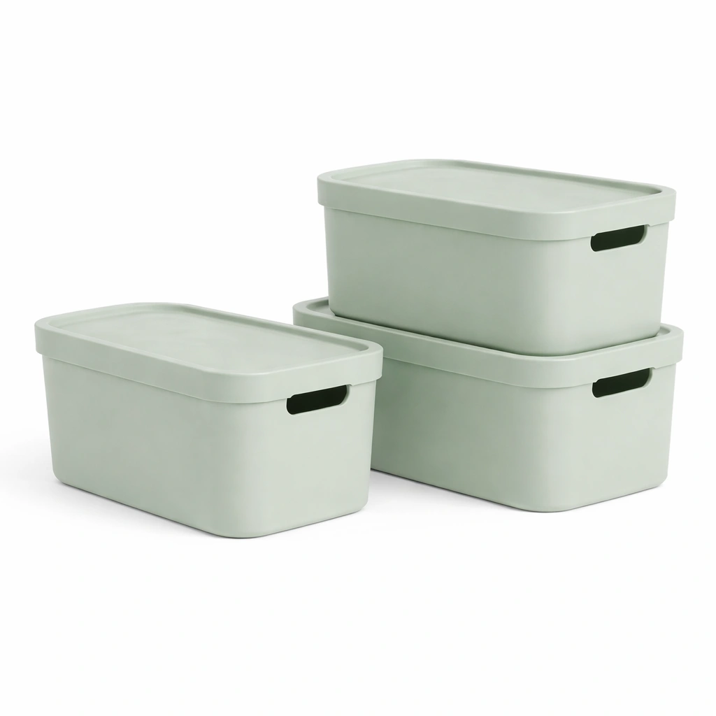 Bo?te de rangement avec couvercle vert doux-CasaveraLiving