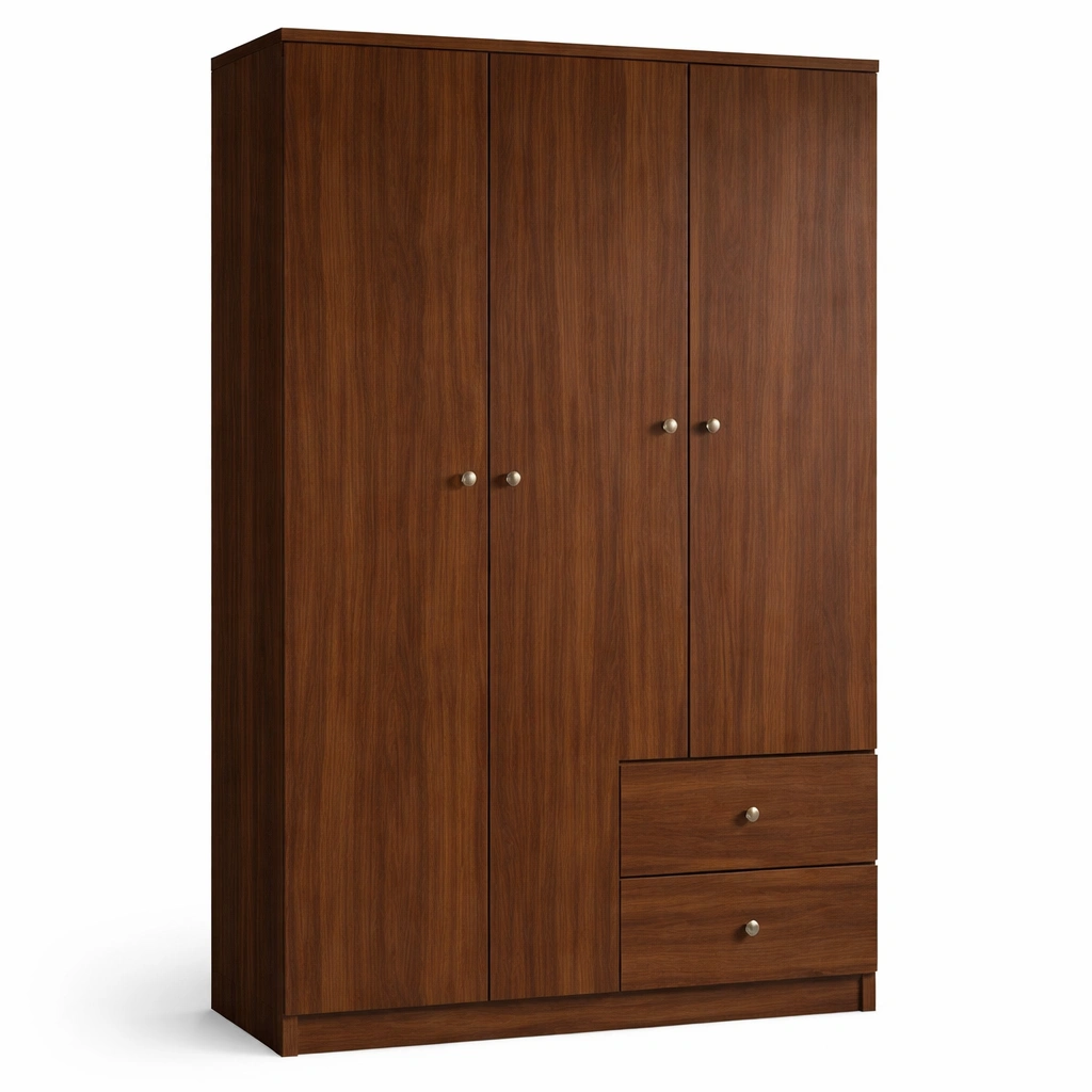 Armoire bois fonc avec tiroirs-CasaveraLiving