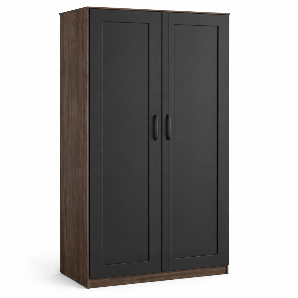 Armoire bois fonc et noir-CasaveraLiving