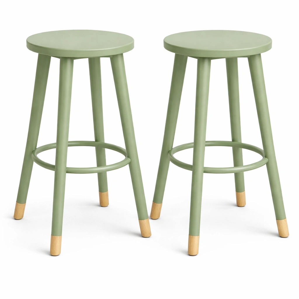 Tabourets verts lot de deux-CasaveraLiving