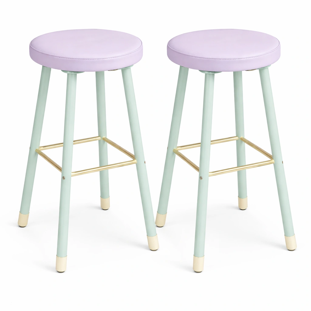 Tabourets hauts violet et vert lot de deux-CasaveraLiving