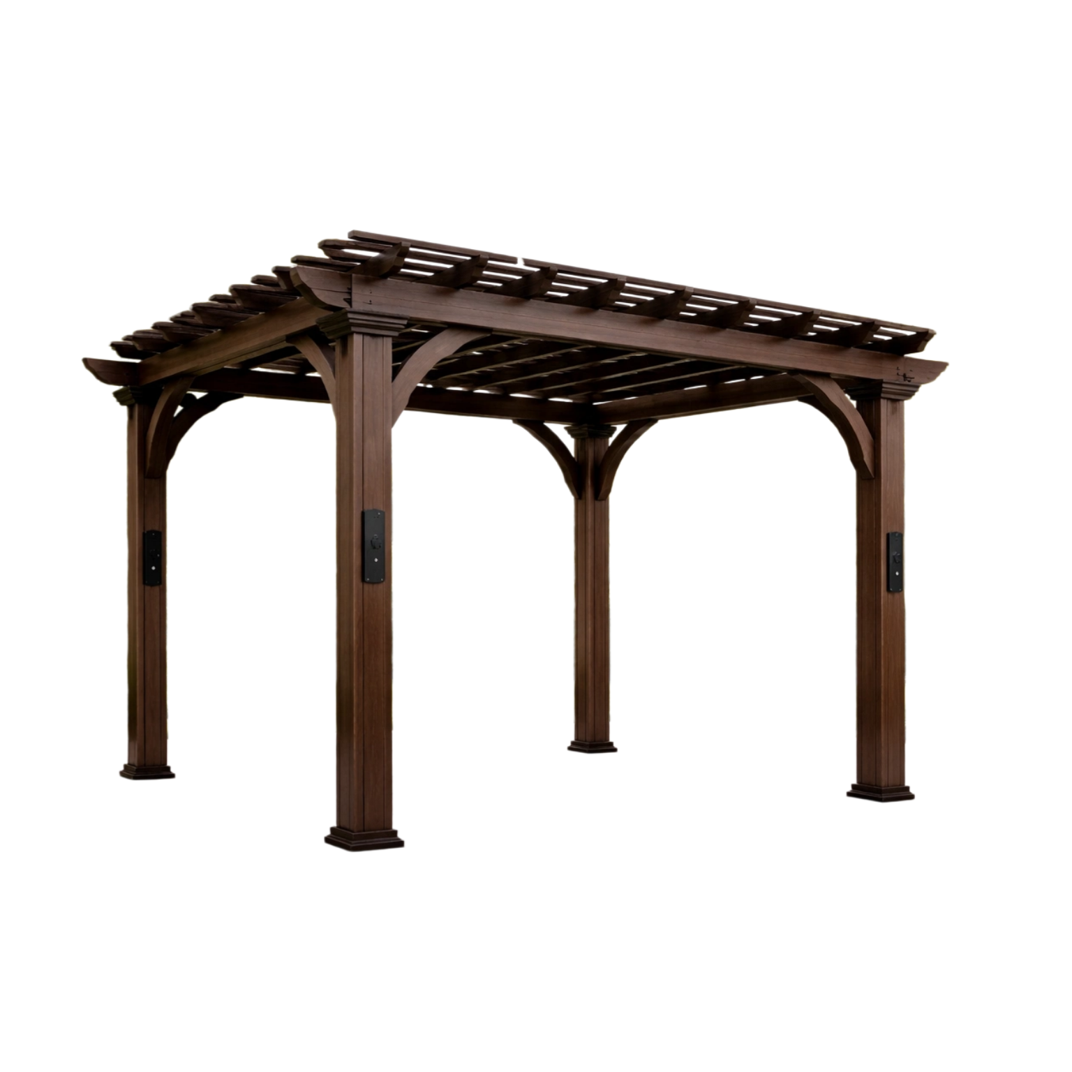 Pergola en bois marron avec protection UV 290x290x235 cm-Homezenora