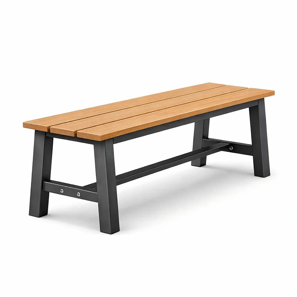 Banc en bois et métal pour extérieur-DWELLMEADOW