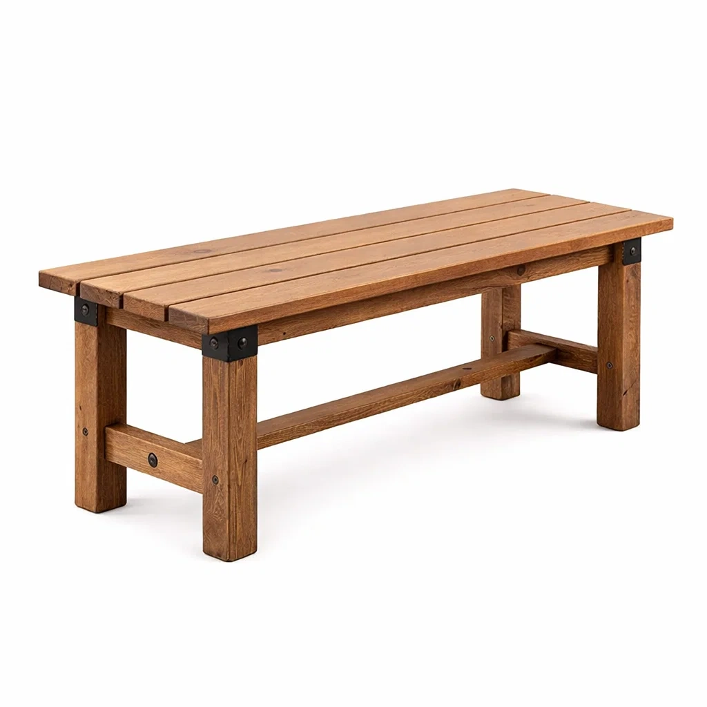Banc en bois massif marron-DWELLMEADOW