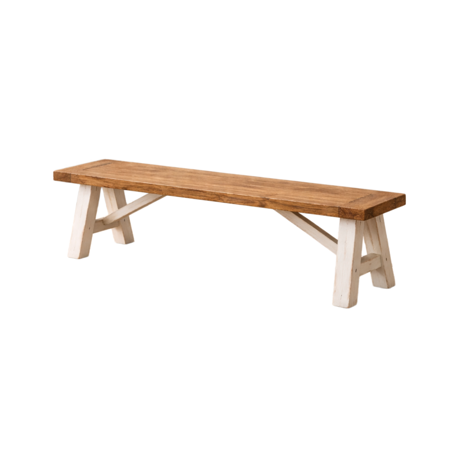 Banc en bois d'acacia et pin blanc 120 x 30 x 45 cm-HOMEMODERNY