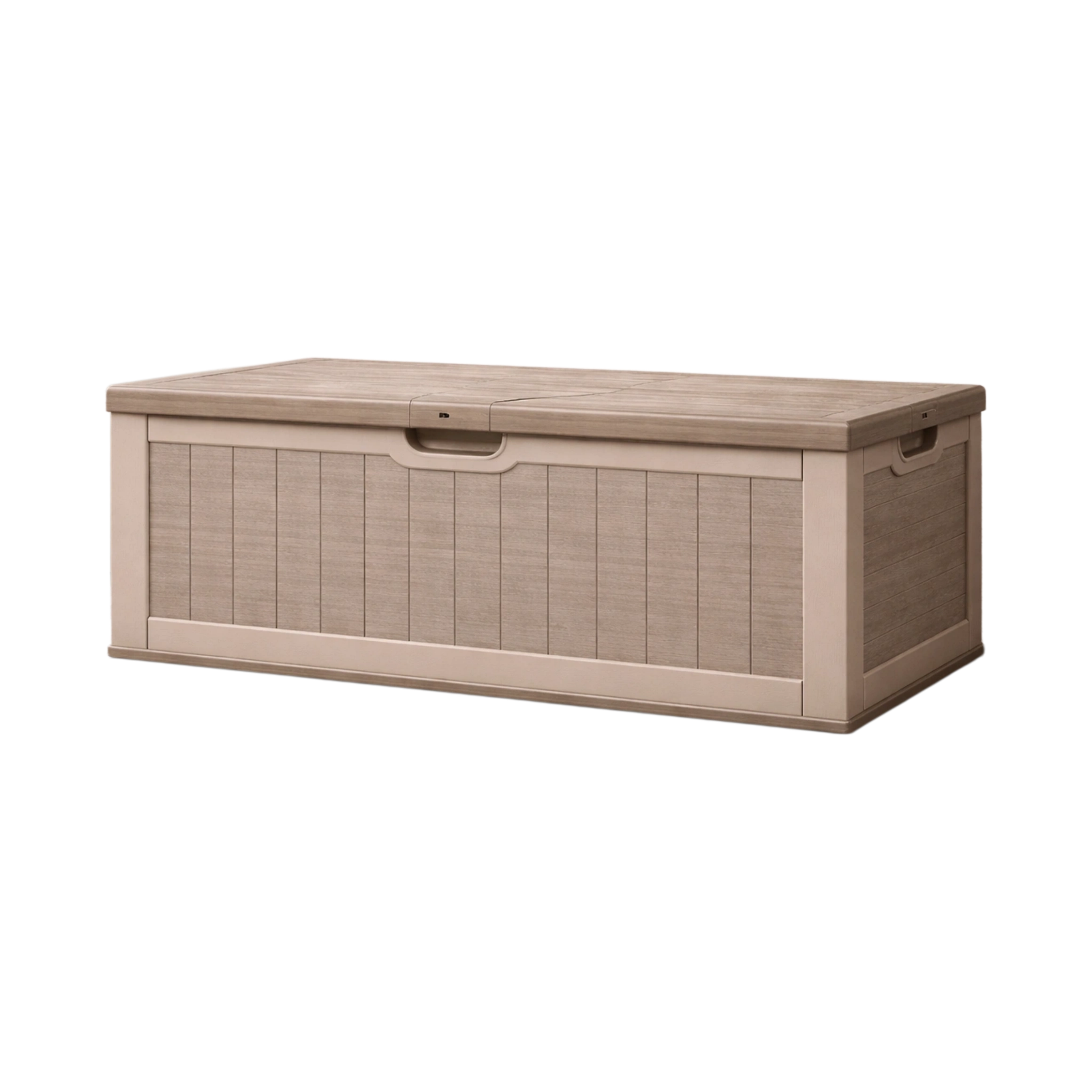 Coffre de rangement en résine marron 132 x 71 x 64 cm-Dwellcottony